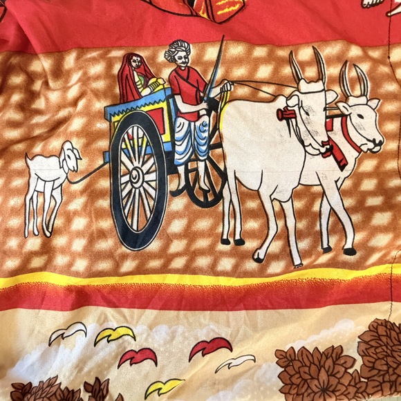 Handmade recycled cotton artistic chariot cloth grocery bag upcycled bag unique - Picture 2 of 9